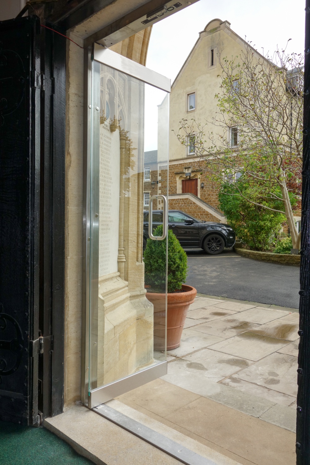 Opened door